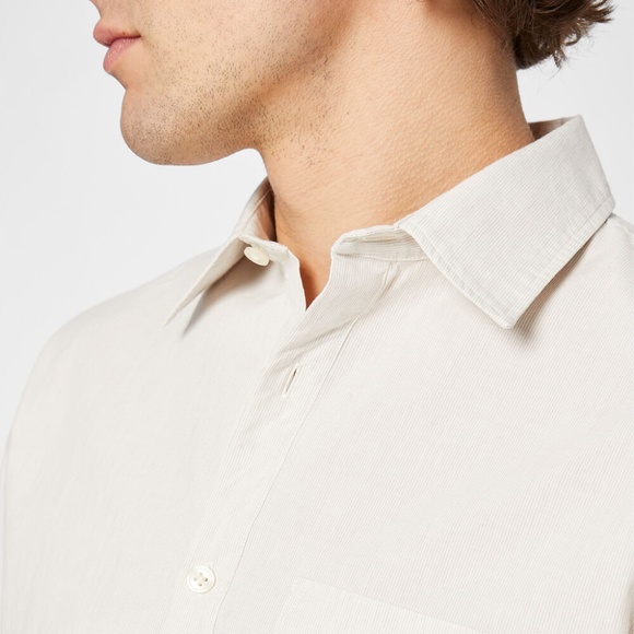 Long Sleeve Refined Chambray Shirt - New With Tags - NEVER WORN - Grey Mix - Picture 3 of 5